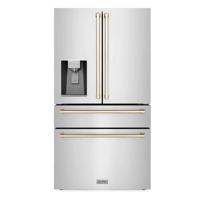 ZLINE 36" Autograph 21.6 cu. ft French Door Refrigerator with Ice Maker in Stainless Steel RFMZ-W-36-G