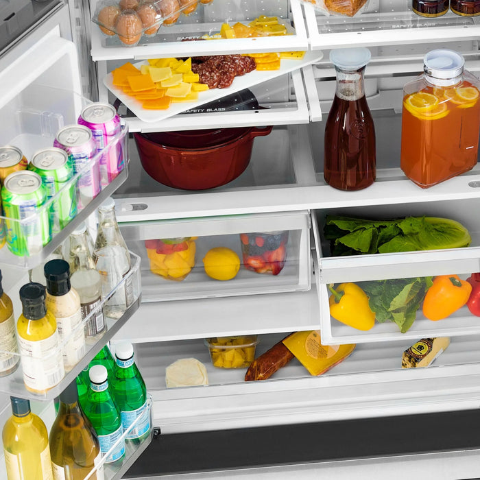 ZLINE 36" Autograph 22.5 cu. ft French Door Refrigerator with Ice Maker  Stainless Steel RFMZ-36-G