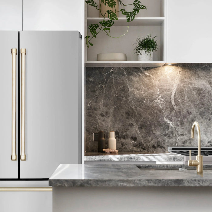 ZLINE 36" Autograph 22.5 cu. ft French Door Refrigerator with Ice Maker  Stainless Steel RFMZ-36-G