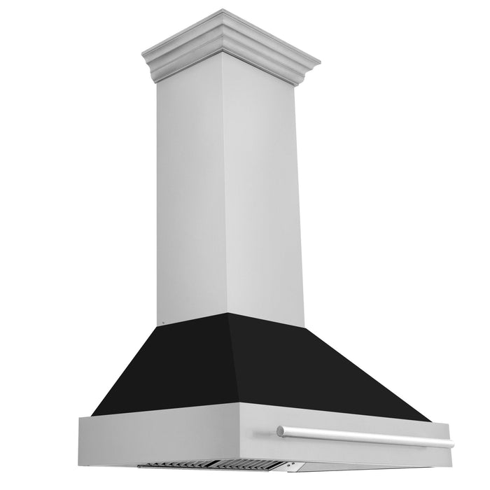 ZLINE 36" Autograph Black Stainless Wall Range Hood 8654STX-BLM-36