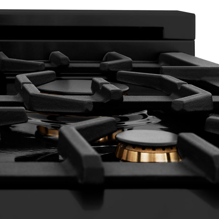 ZLINE 36" Autograph Dual Fuel Range, Black Stainless, RABZ-36-CB