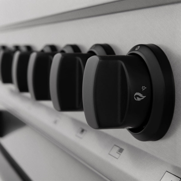 ZLINE 36" Autograph Dual Fuel Range, DuraSnow, Black, RASZ-SN-36-MB