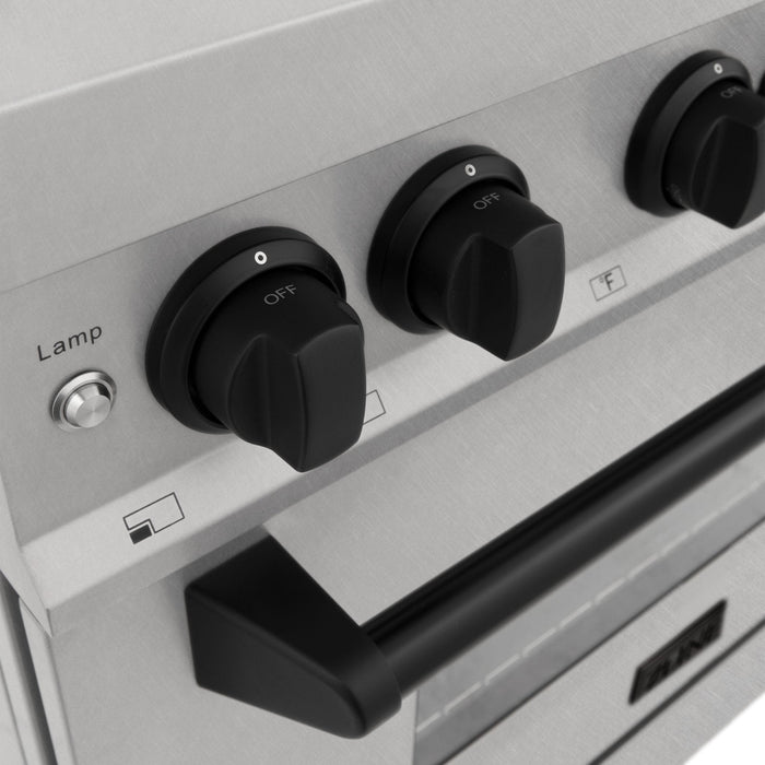 ZLINE 36" Autograph Dual Fuel Range, DuraSnow, Black, RASZ-SN-36-MB