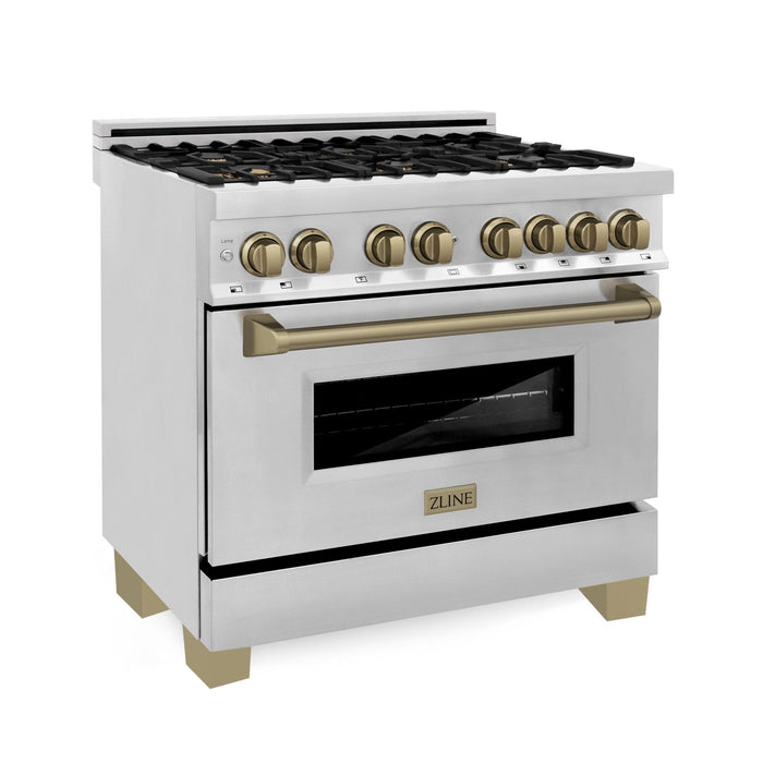 ZLINE 36" Autograph Dual Fuel Range, Stainless Steel, RAZ-36-CB