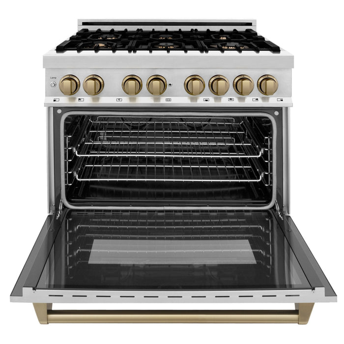 ZLINE 36" Autograph Dual Fuel Range, Stainless Steel, RAZ-36-CB