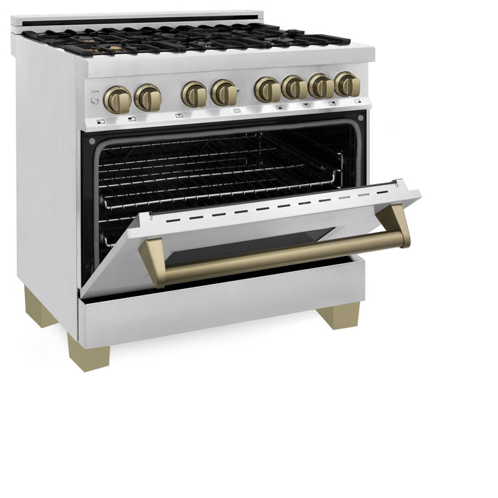 ZLINE 36" Autograph Dual Fuel Range, Stainless Steel, RAZ-36-CB