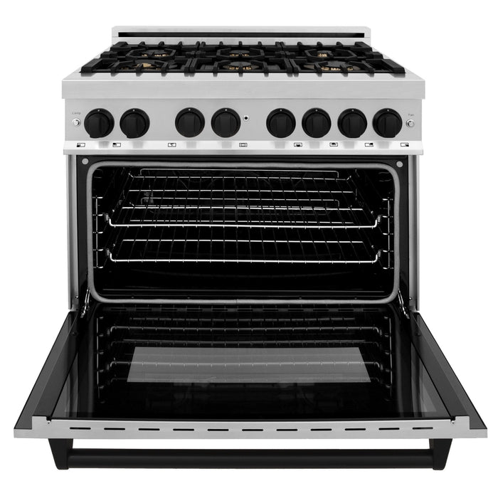ZLINE 36" Autograph Dual Fuel Range, Stainless Steel, RAZ-36-MB