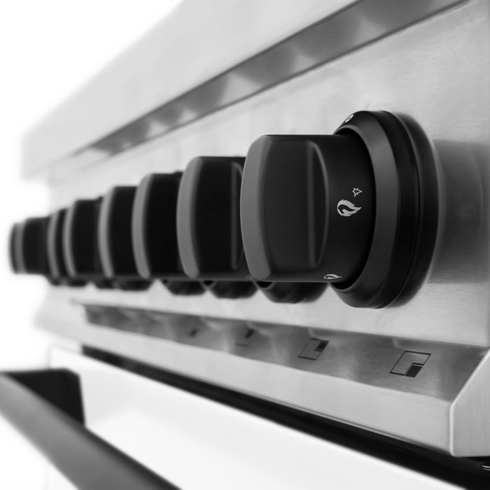 ZLINE 36" Autograph Dual Fuel Range, White Door, RAZ-WM-36-MB