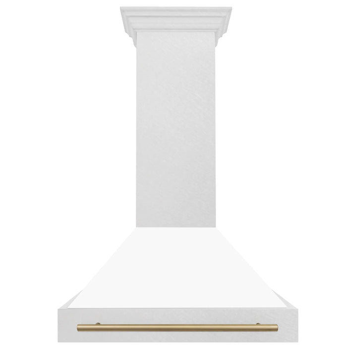 ZLINE 36" Autograph DuraSnow White Range Hood 8654SNZ-WM36-CB