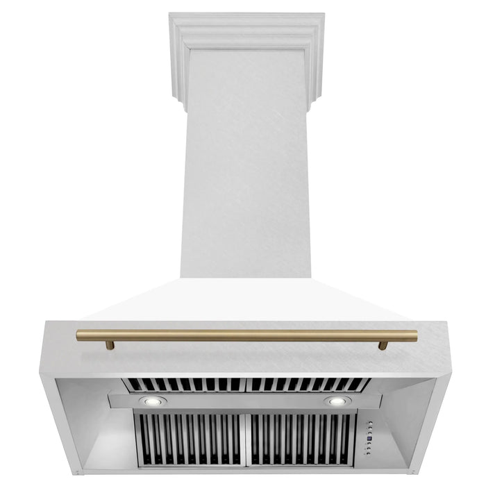 ZLINE 36" Autograph DuraSnow White Range Hood 8654SNZ-WM36-CB