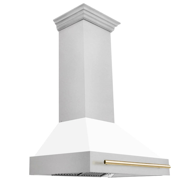 ZLINE 36" Autograph DuraSnow White Range Hood 8654SNZ-WM36-G