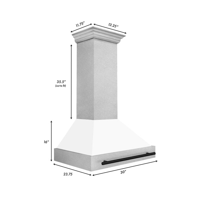 ZLINE 36" Autograph DuraSnow White Range Hood 8654SNZ-WM36-MB