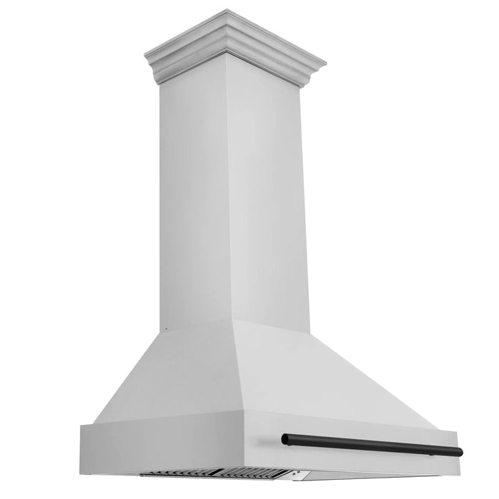 ZLINE 36" Autograph Edition Stainless Steel Range Hood with Stainless Steel Shell and Matte Black Handle, 8654STZ-36-MB