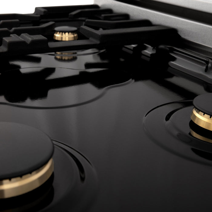 ZLINE 36" Autograph, Range, Dual Fuel, White door, RASZ-WM-36-MB