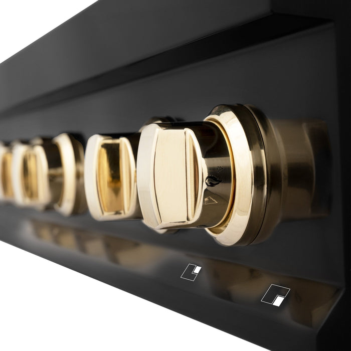 ZLINE 36" Autograph Rangetop, Black Stainless, Gold Accents, RTBZ-36-G