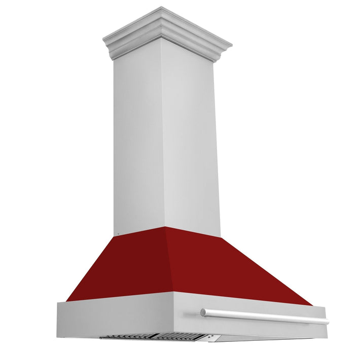 ZLINE 36" Autograph Stainless Red Gloss Wall Range Hood 8654STX-RG-36