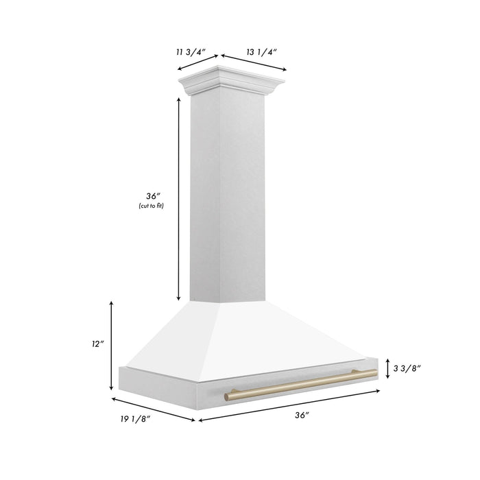 ZLINE 36" Autograph Stainless Wall Range Hood KB4SNZ-WM36-MB