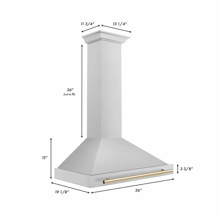 ZLINE 36" Autograph Stainless Wall Range Hood KB4STZ-36-G