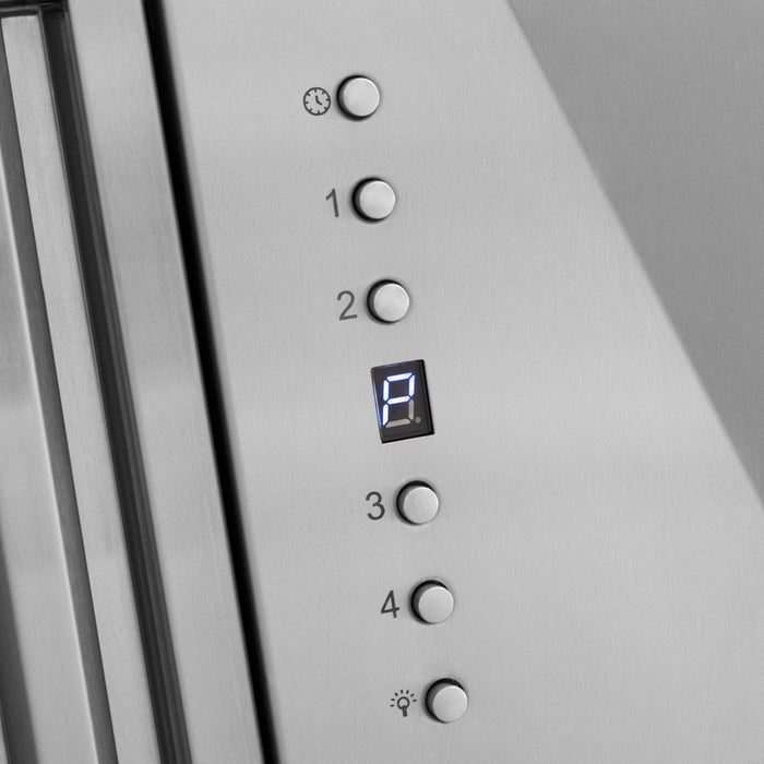 ZLINE 36" Autograph Stainless Wall Range Hood, White, Black accents, 8654STZ-WM36-MB