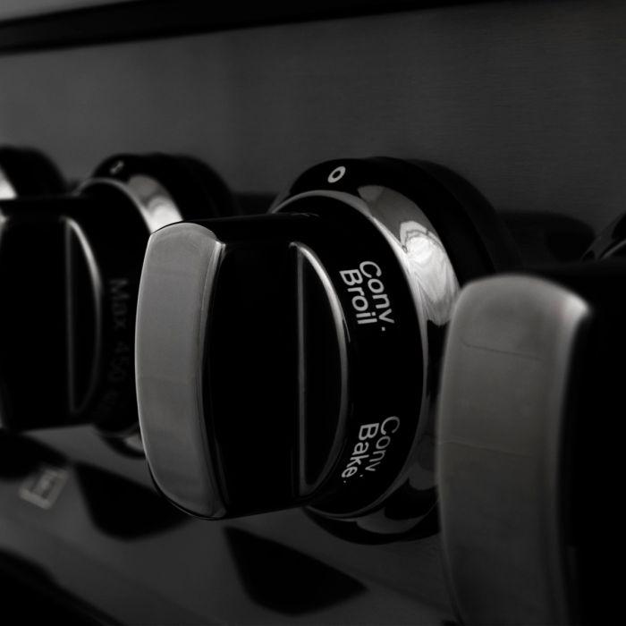 ZLINE 36" Black Stainless, Gas Burner/Electric Oven, Brass Burners, RAB-BR-36