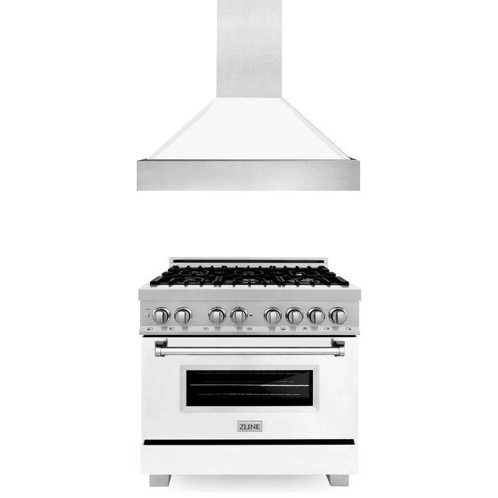 ZLINE 36" Bundle Range RAS-WM-36 & Range Hood 8654WM-36, 2KP-RASWMRH36