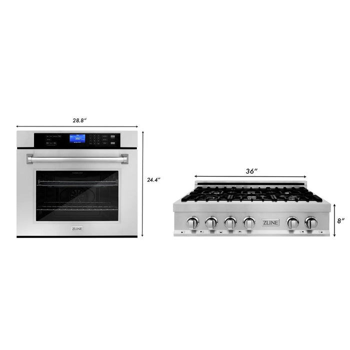 ZLINE 36" Bundle Range Top RT36 & Wall Oven AWS-30, 2KP-RTAWS36