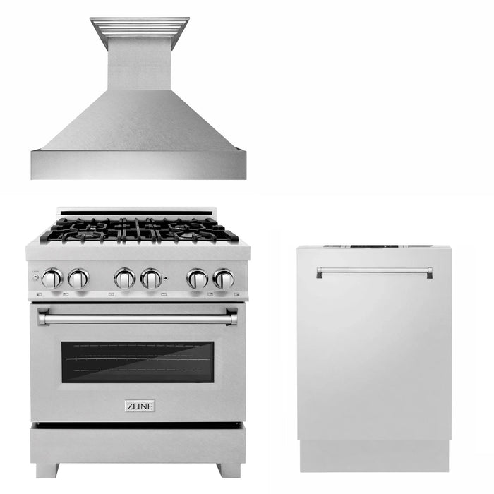 ZLINE 36" Bundled Stainless DualRange RangeHood Dishwasher 3KP-RASRH36-DW