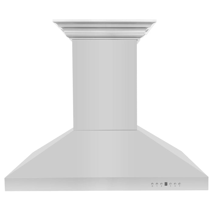 ZLINE 36" CrownSound‚ Ducted Vent Island Mount Range Hood in Stainless Steel, Built-in Bluetooth Speakers, KL3iCRN-BT-36
