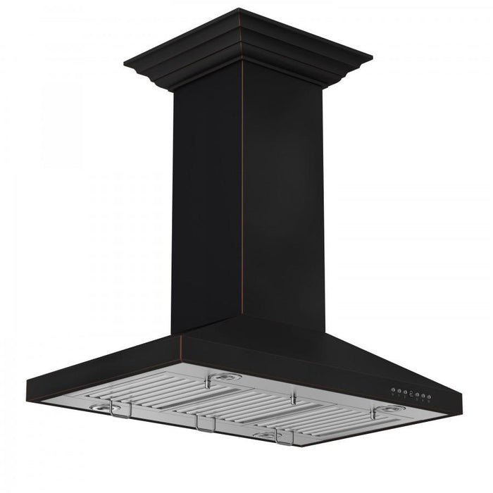 ZLINE 36" Designer Series Oil-Rubbed Bronze Island Range Hood, 8KL3iB-36