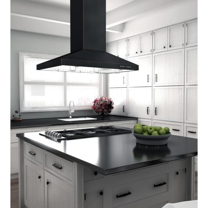 ZLINE 36" Designer Series Oil-Rubbed Bronze Island Range Hood, 8KL3iB-36