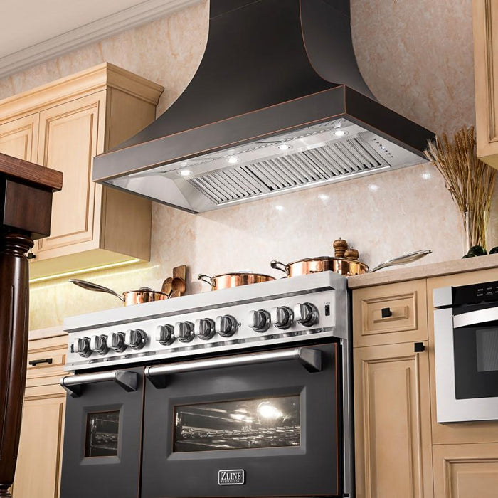 ZLINE 36" Designer Series Oil-Rubbed Bronze Wall Range Hood, 8632B-36