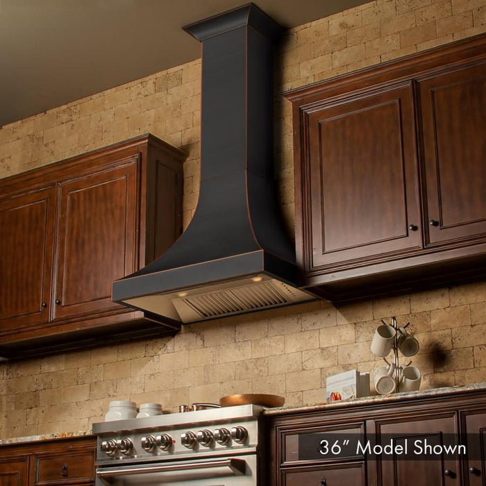 ZLINE 36" Designer Series Oil-Rubbed Bronze Wall Range Hood, 8632B-36