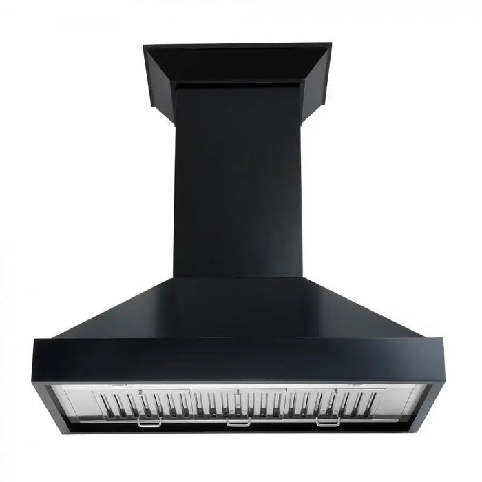 ZLINE 36" Designer Series Wooden Wall Range Hood in Black, KBCC-36