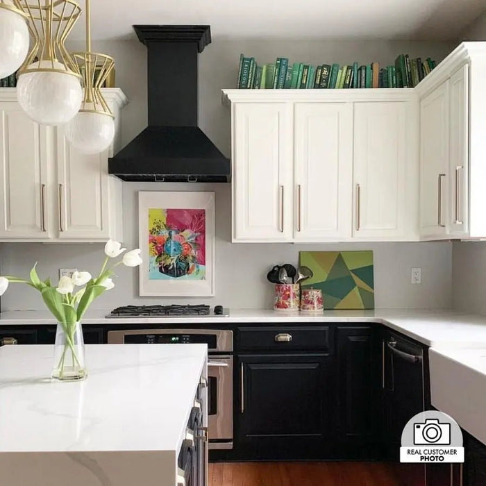 ZLINE 36" Designer Series Wooden Wall Range Hood in Black, KBCC-36