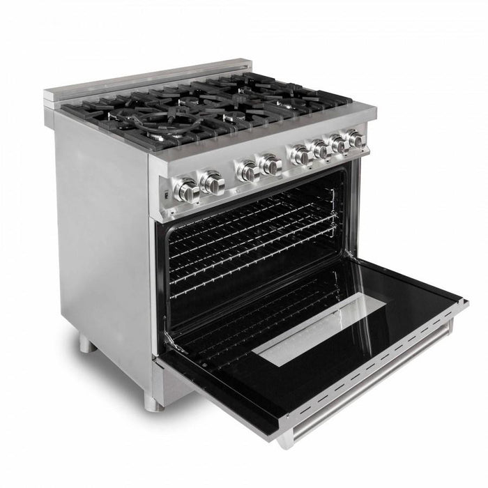 ZLINE 36" Dual Fuel Range with Snow Finish Door, RA-SN-36