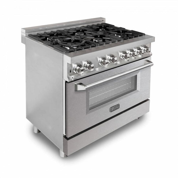ZLINE 36" Dual Fuel Range with Snow Finish Door, RA-SN-36