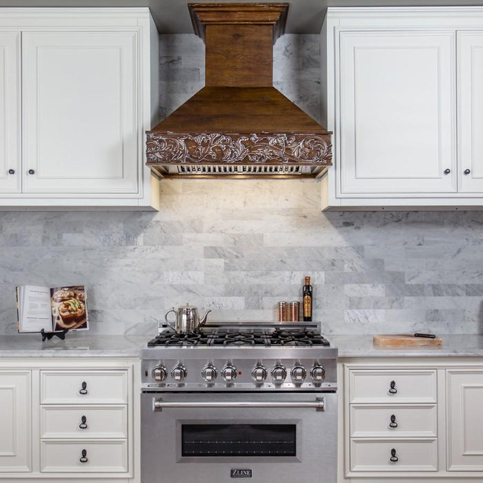 ZLINE 36" Dual Fuel Range with Snow Finish Door, RA-SN-36