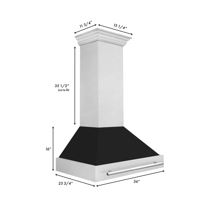 ZLINE 36" DuraSnow® Stainless Steel Range Hood 8654SNX-BLM-36