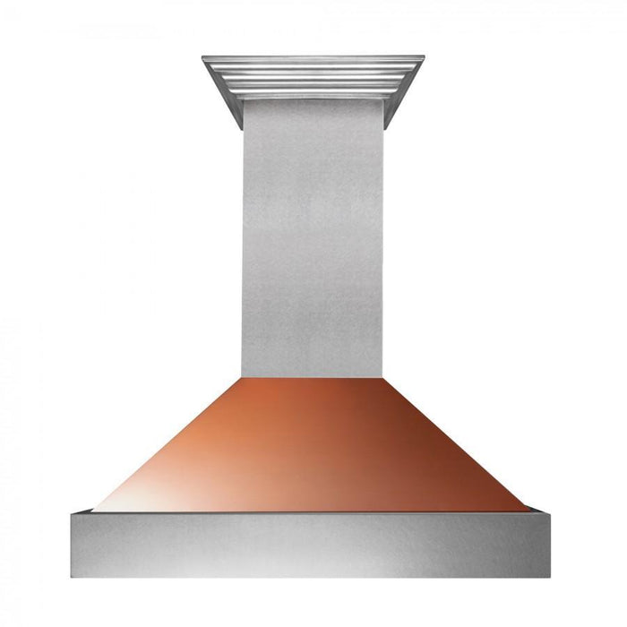 ZLINE 36" DuraSnow® Stainless Steel Range Hood with Copper Shell, 8654C-36