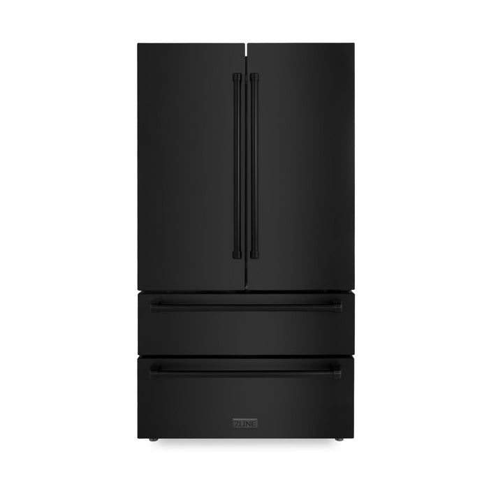 ZLINE 36" French Door Refrigerator,Ice Maker,Black Stainless,RFM-36-BS