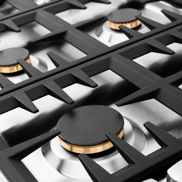 ZLINE 36" Gas Cooktop with 6 Gas Brass Burners RC-BR-36