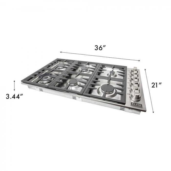 ZLINE 36" Gas Cooktop with 6 Gas Burners RC36