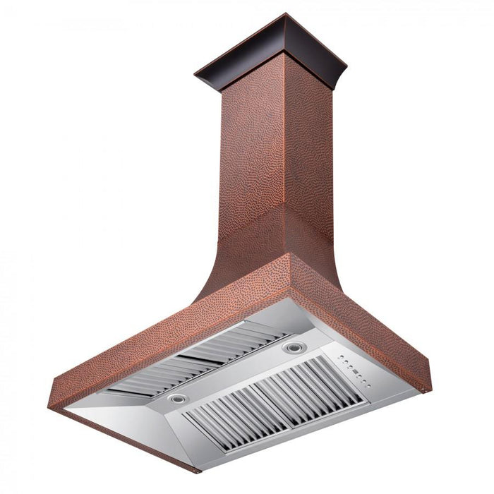 ZLINE 36" Hand-Hammered Copper Finish Wall Range Hood, 8632H-36