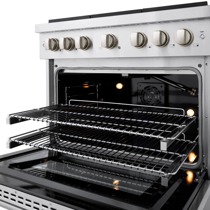 ZLINE 36 In. Gas Range, Stainless Steel w/ Brass Burners, SGR-BR-36