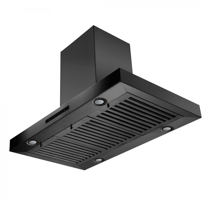 ZLINE 36" Island Mount Range Hood in Black Stainless Steel, BSKE2iN-36