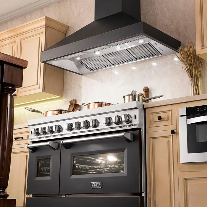 ZLINE 36" Oil-Rubbed Bronze Wall Range Hood, 8667B-36