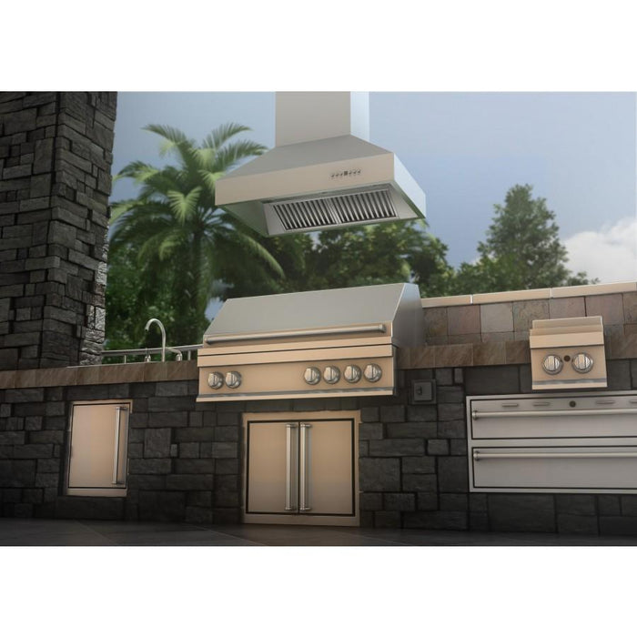 ZLINE 36" Outdoor Stainless Island Range Hood, 697i-304-36