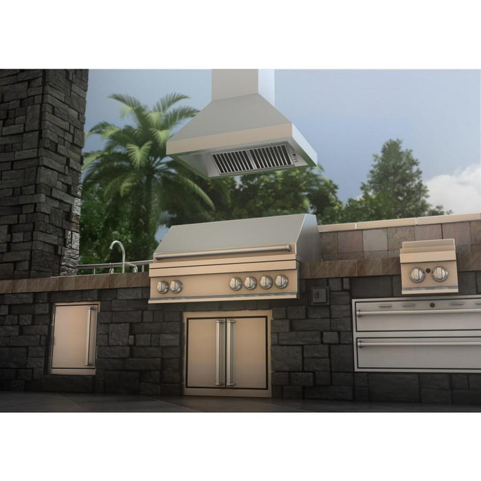 ZLINE 36" Outdoor/Indoor Island Stainless Range Hood, 597i-304-36