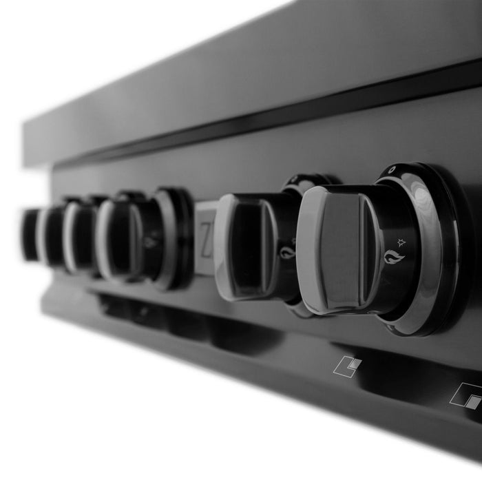 ZLINE 36" Porcelain Rangetop, Black Stainless, Brass Burners,RTB-BR-36