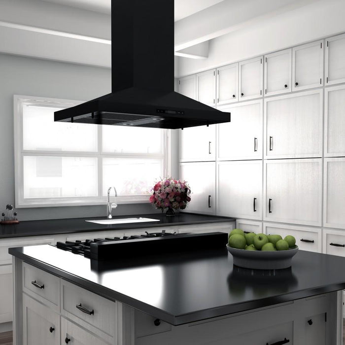 ZLINE 36" Porcelain Rangetop in Black Stainless with 6 Gas Burners, RTB-36